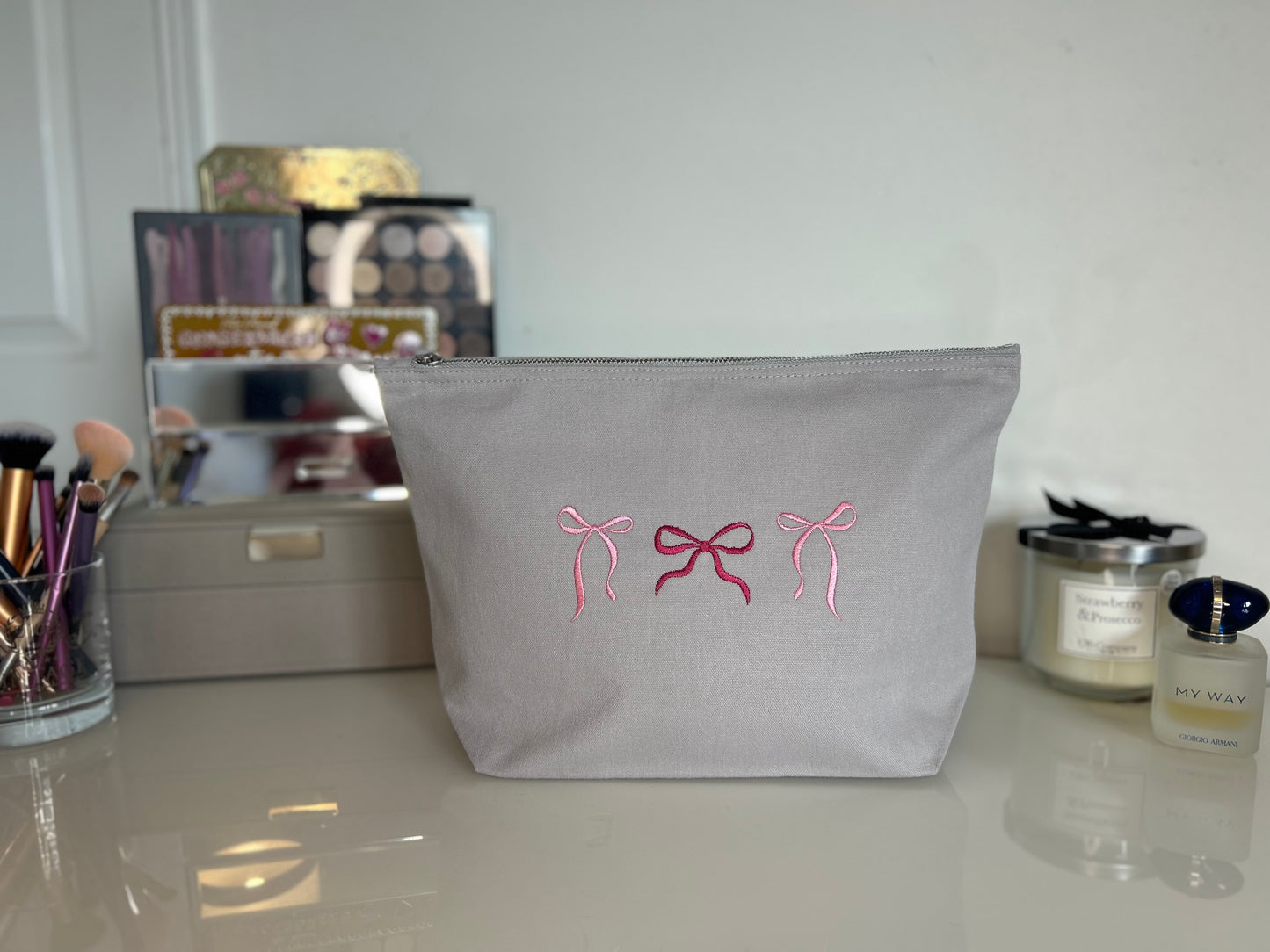 Bows canvas accessory bag