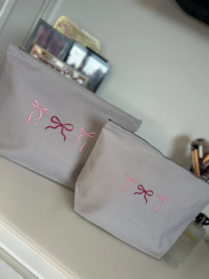 Bows canvas accessory bag