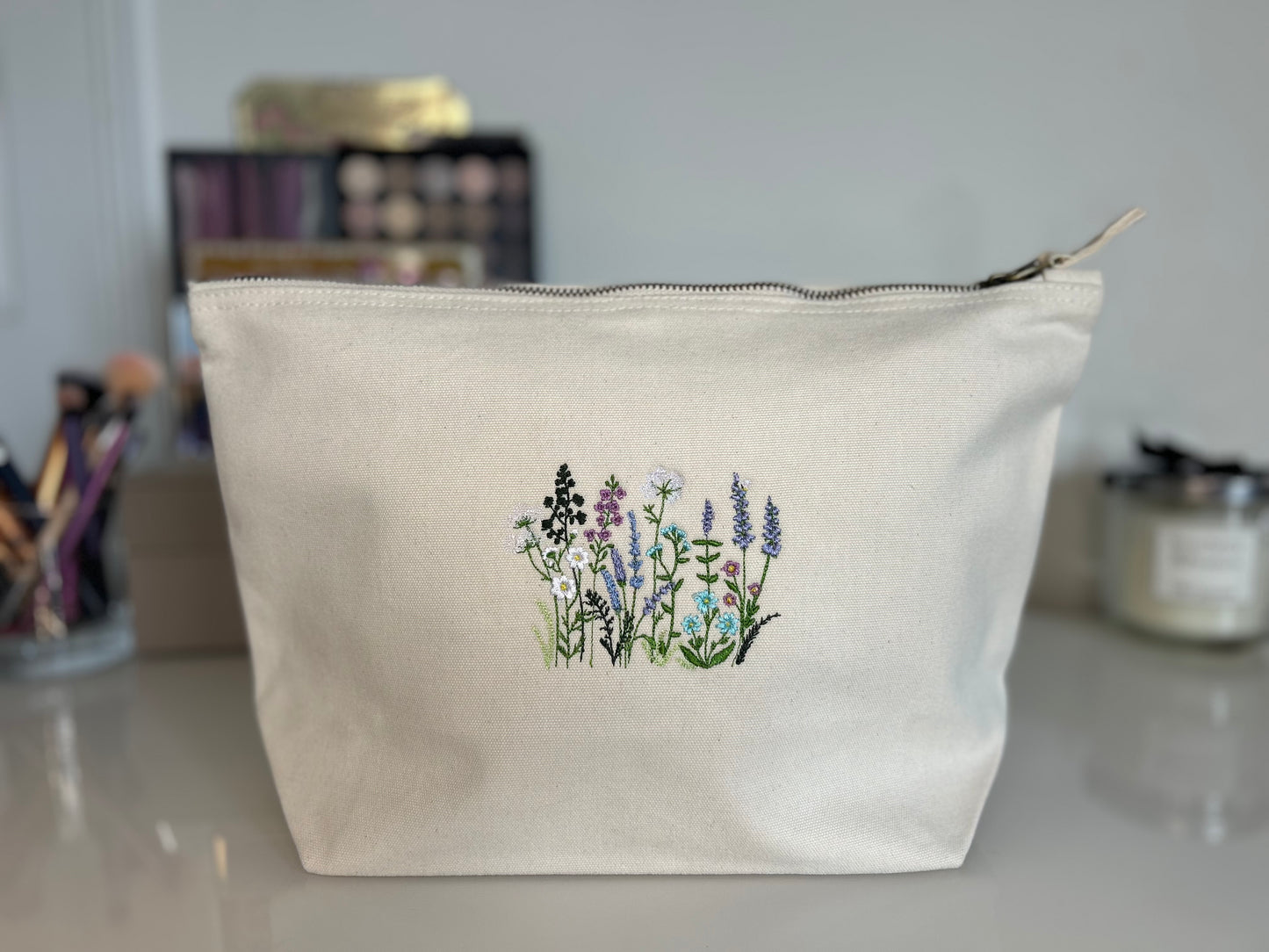 Wildflower Canvas Accessory Bag