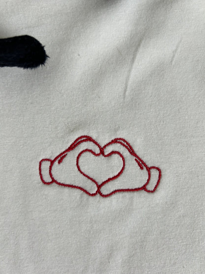 Mickey Mouse heart hands embroidered baby tee /T-shirt