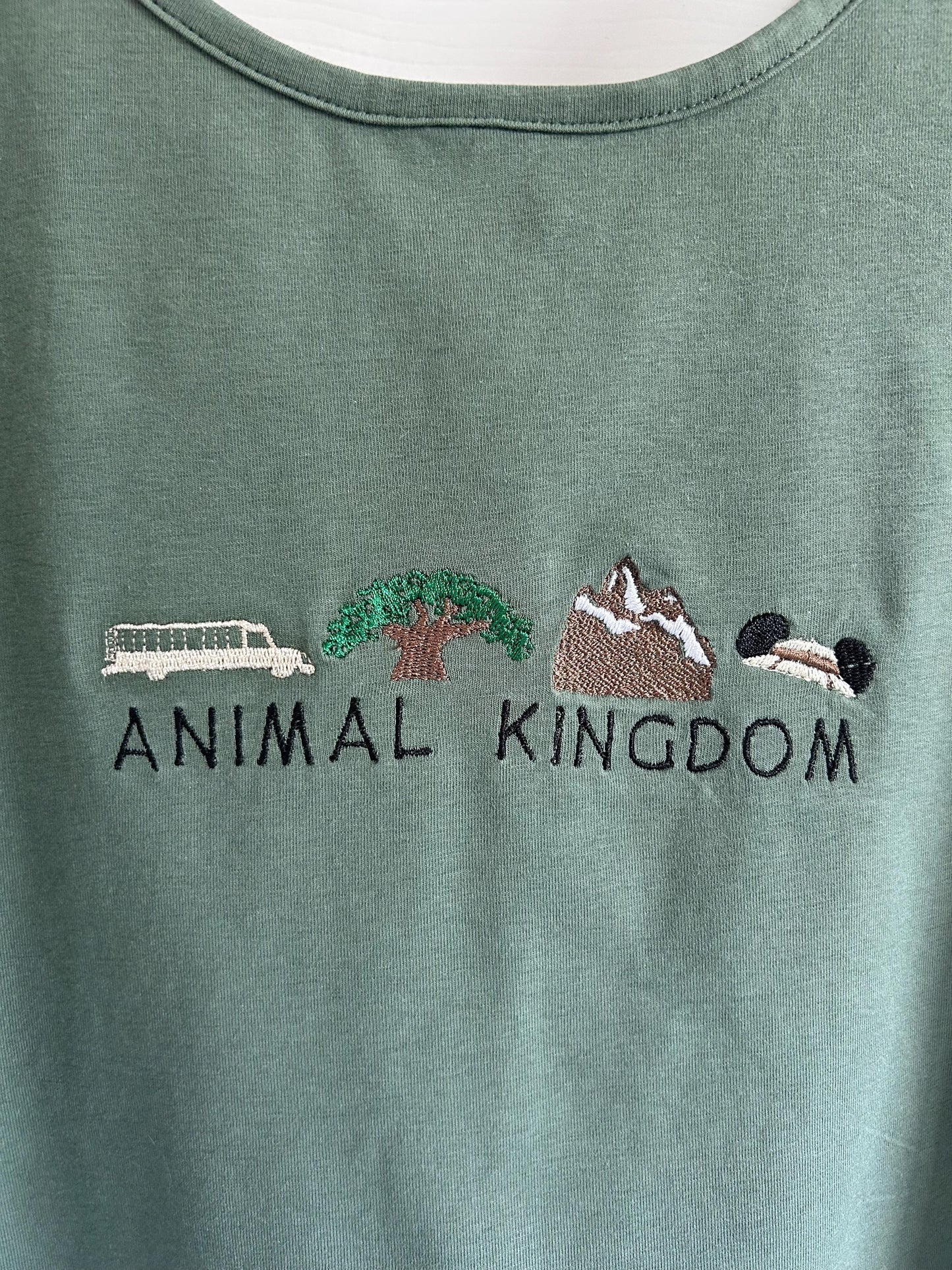 Disney Animal Kingdom inspired embroidered top