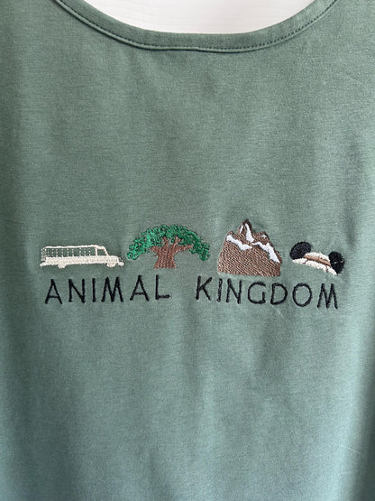 Disney Animal Kingdom inspired embroidered top