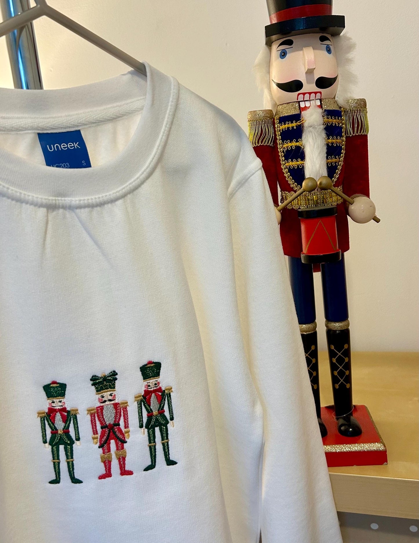 Christmas nutcrackers embroidered sweatshirt