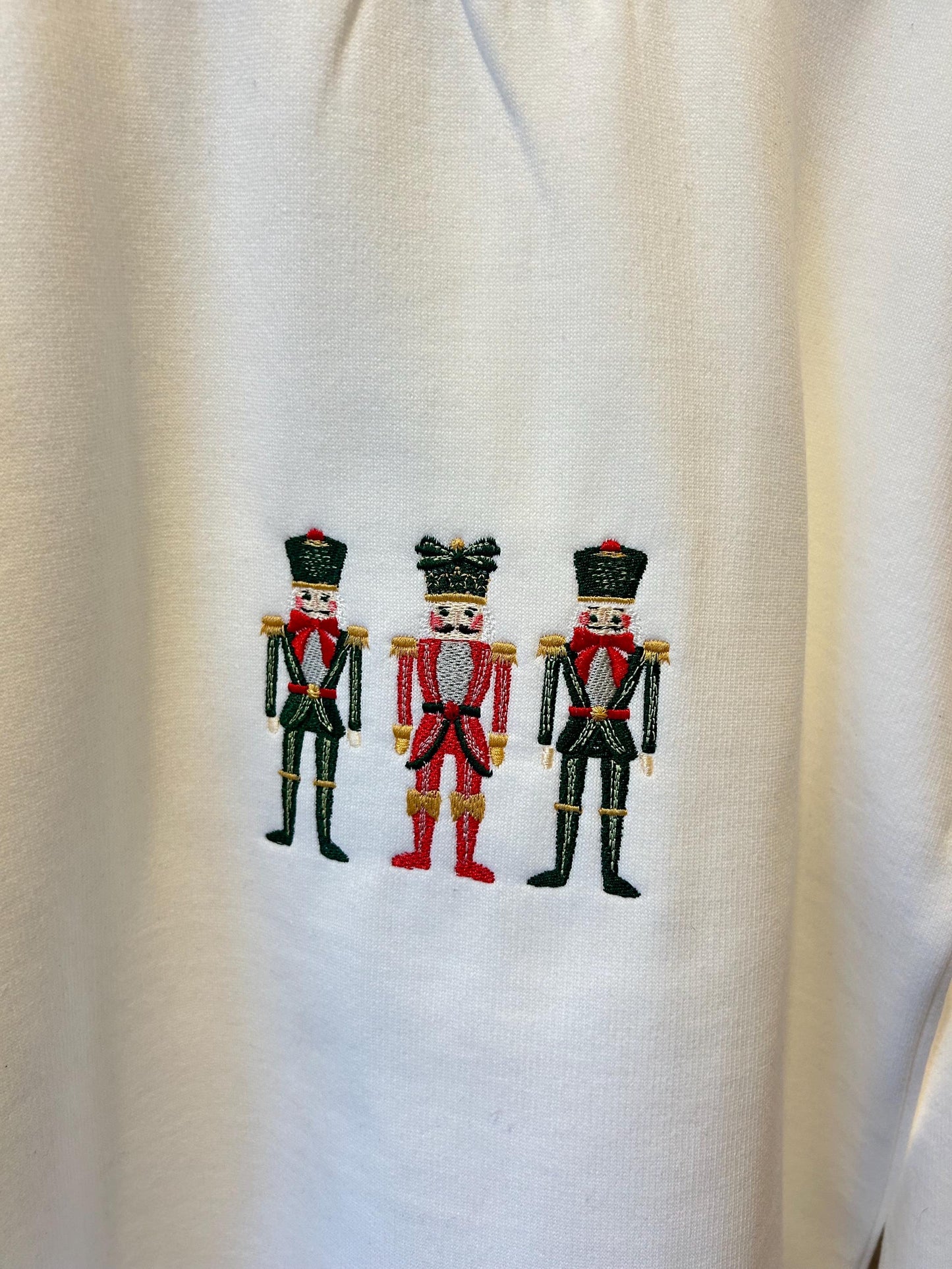 Christmas nutcrackers embroidered sweatshirt