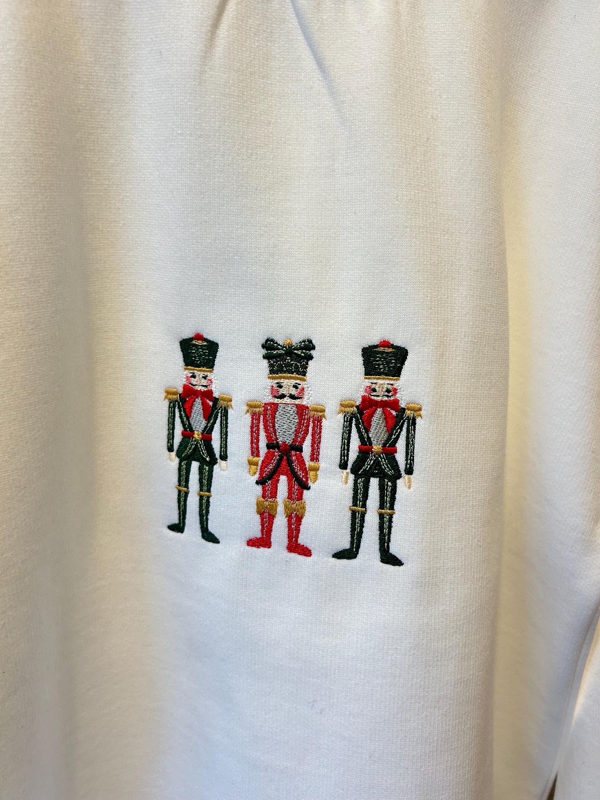 Christmas nutcrackers embroidered sweatshirt