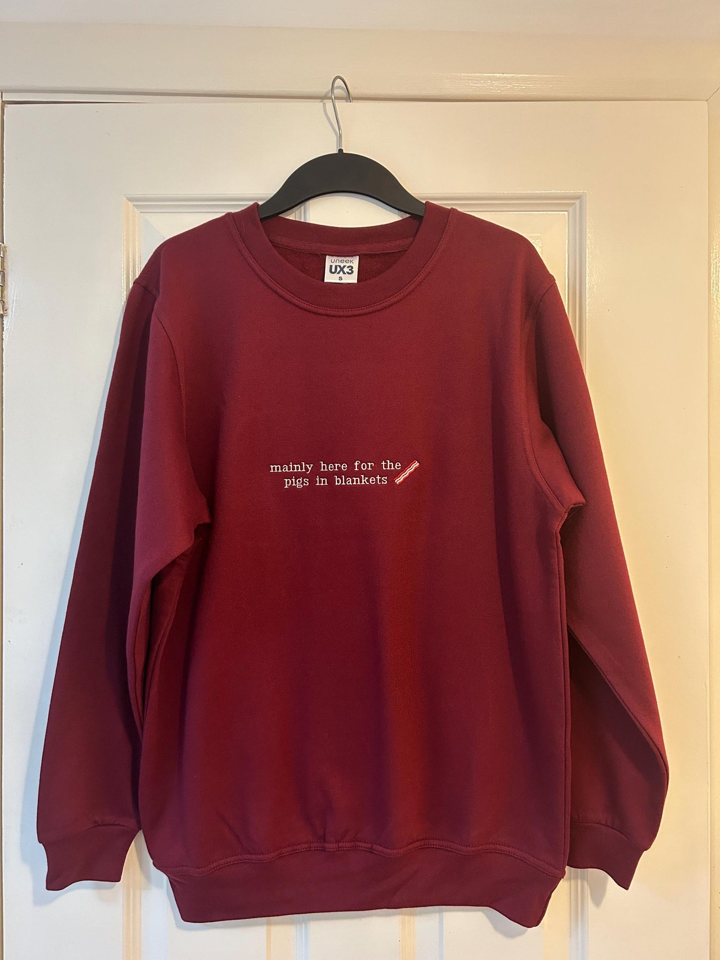 Christmas Pigs in Blankets embroidered sweatshirt/jumper