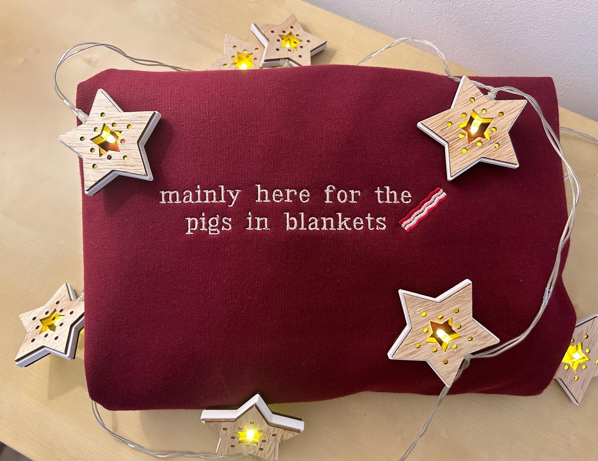Christmas Pigs in Blankets embroidered sweatshirt/jumper