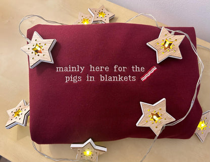 Christmas Pigs in Blankets embroidered sweatshirt/jumper