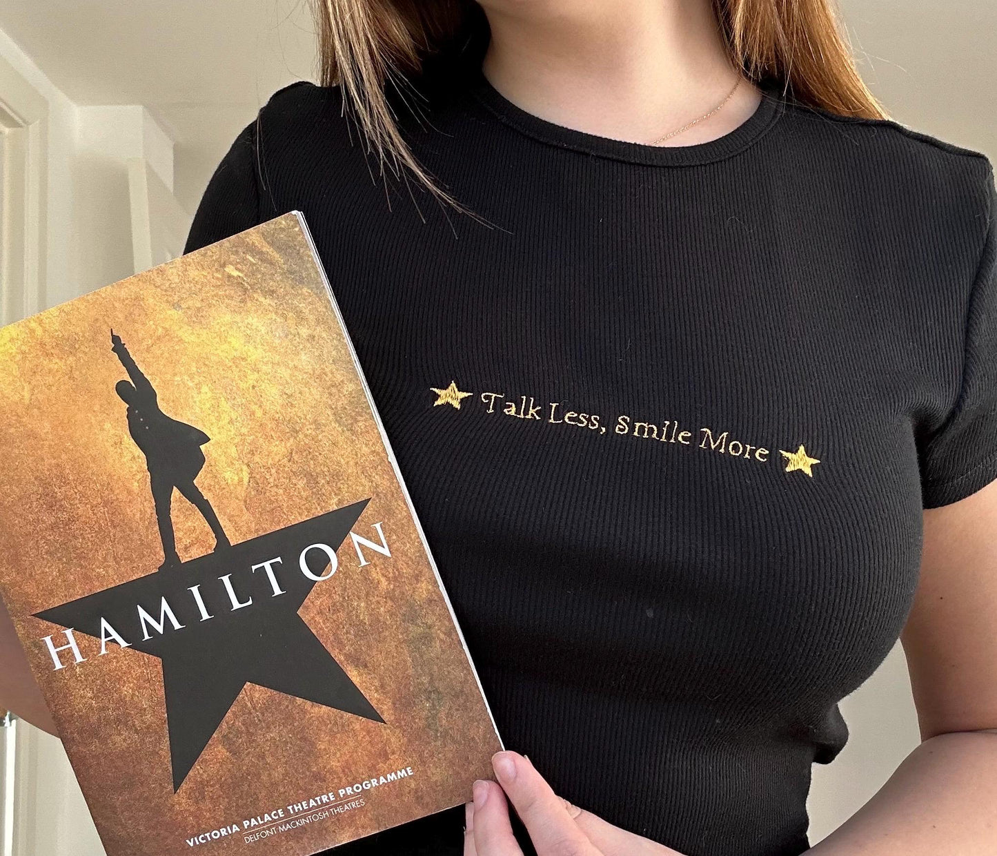 Hamilton musical inspired baby tee, t-shirt, embroidered