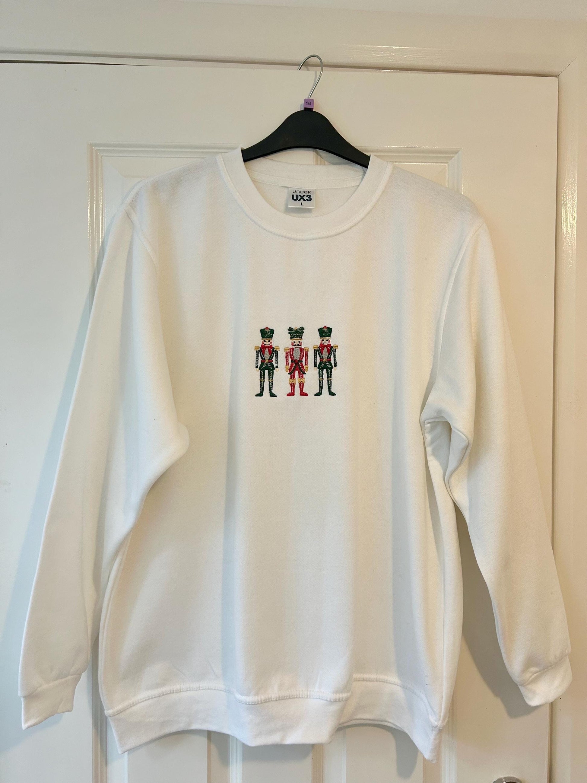 Christmas nutcrackers embroidered sweatshirt