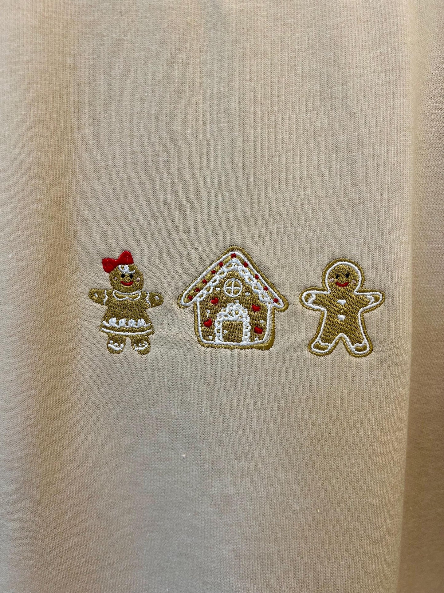 Christmas gingerbread embroidered sweatshirt/jumper