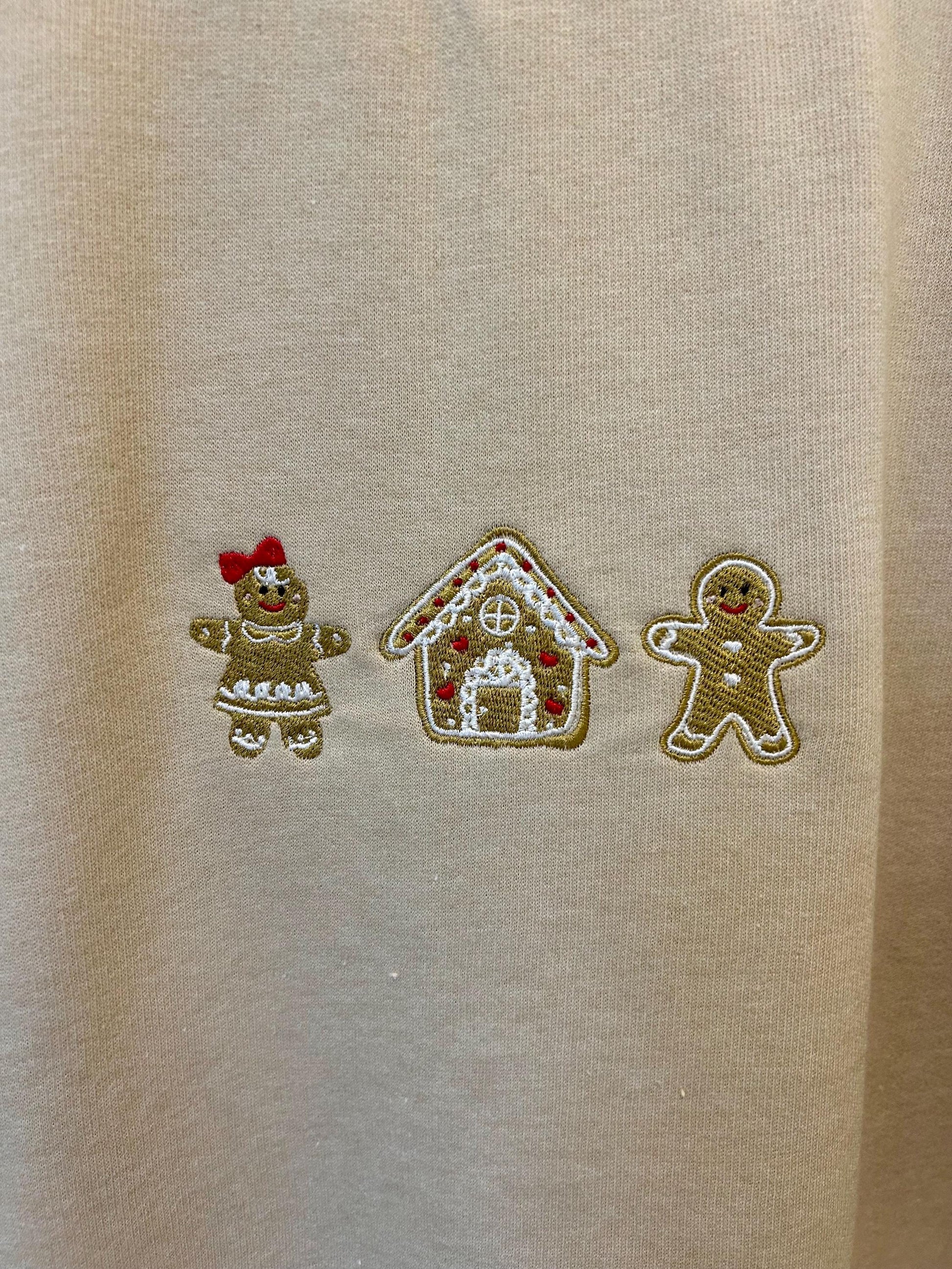 Christmas gingerbread embroidered sweatshirt/jumper