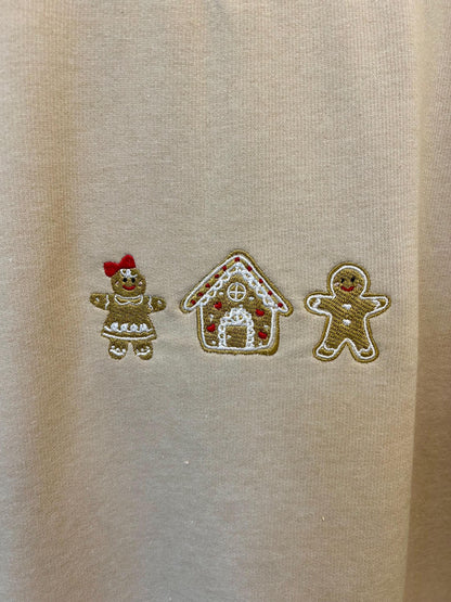 Christmas gingerbread embroidered sweatshirt/jumper