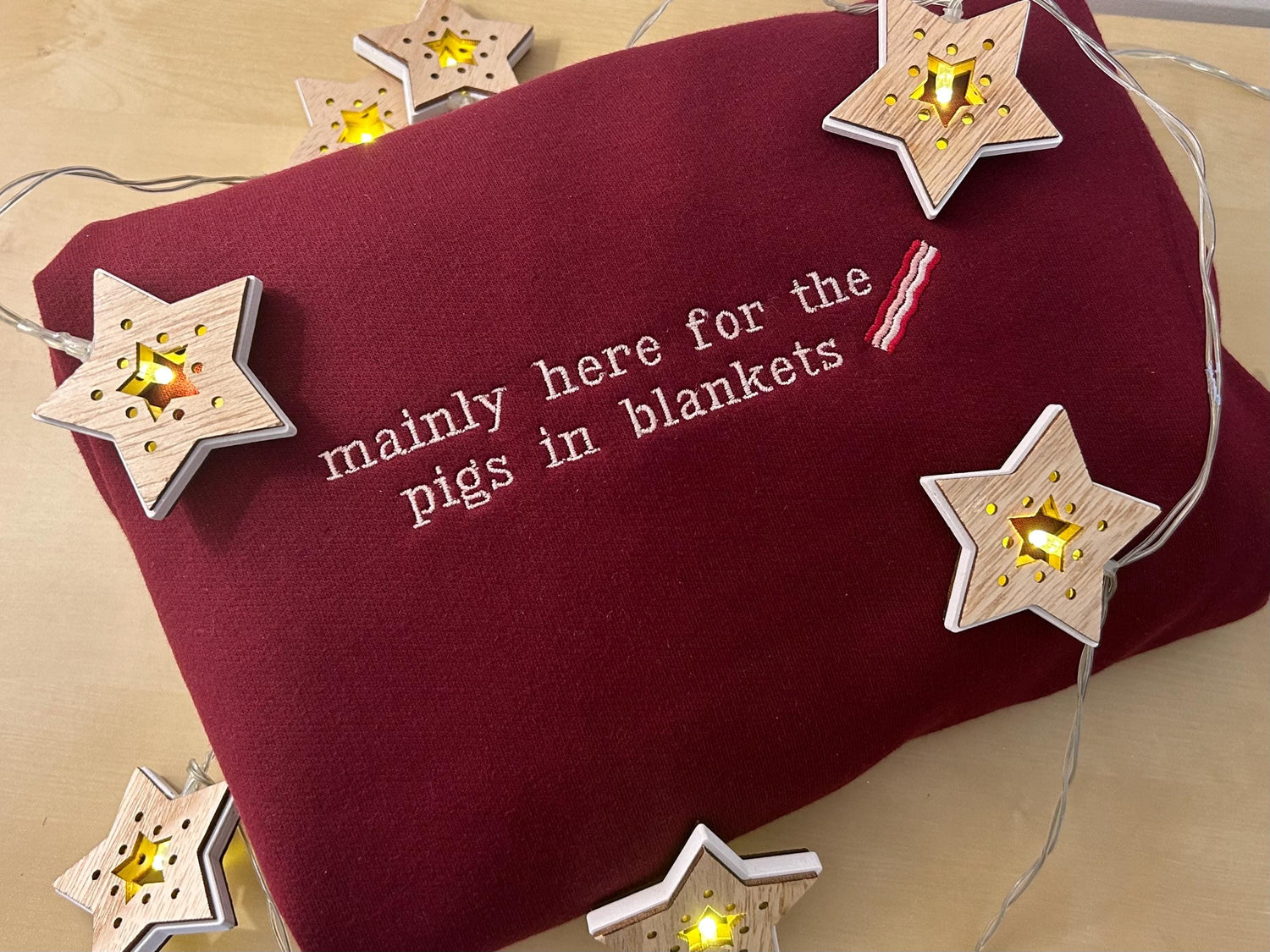 Christmas Pigs in Blankets embroidered sweatshirt/jumper