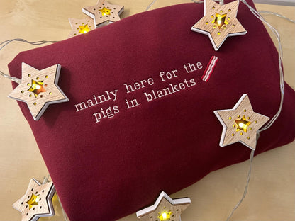 Christmas Pigs in Blankets embroidered sweatshirt/jumper