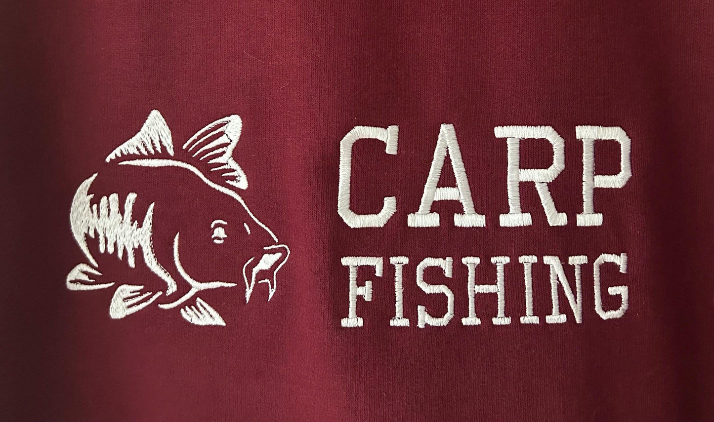 Carp Fishing embroidered hoodie/sweatshirt