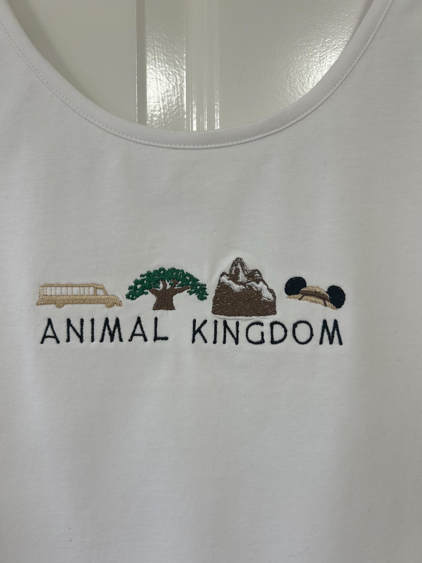 Disney Animal Kingdom inspired embroidered top