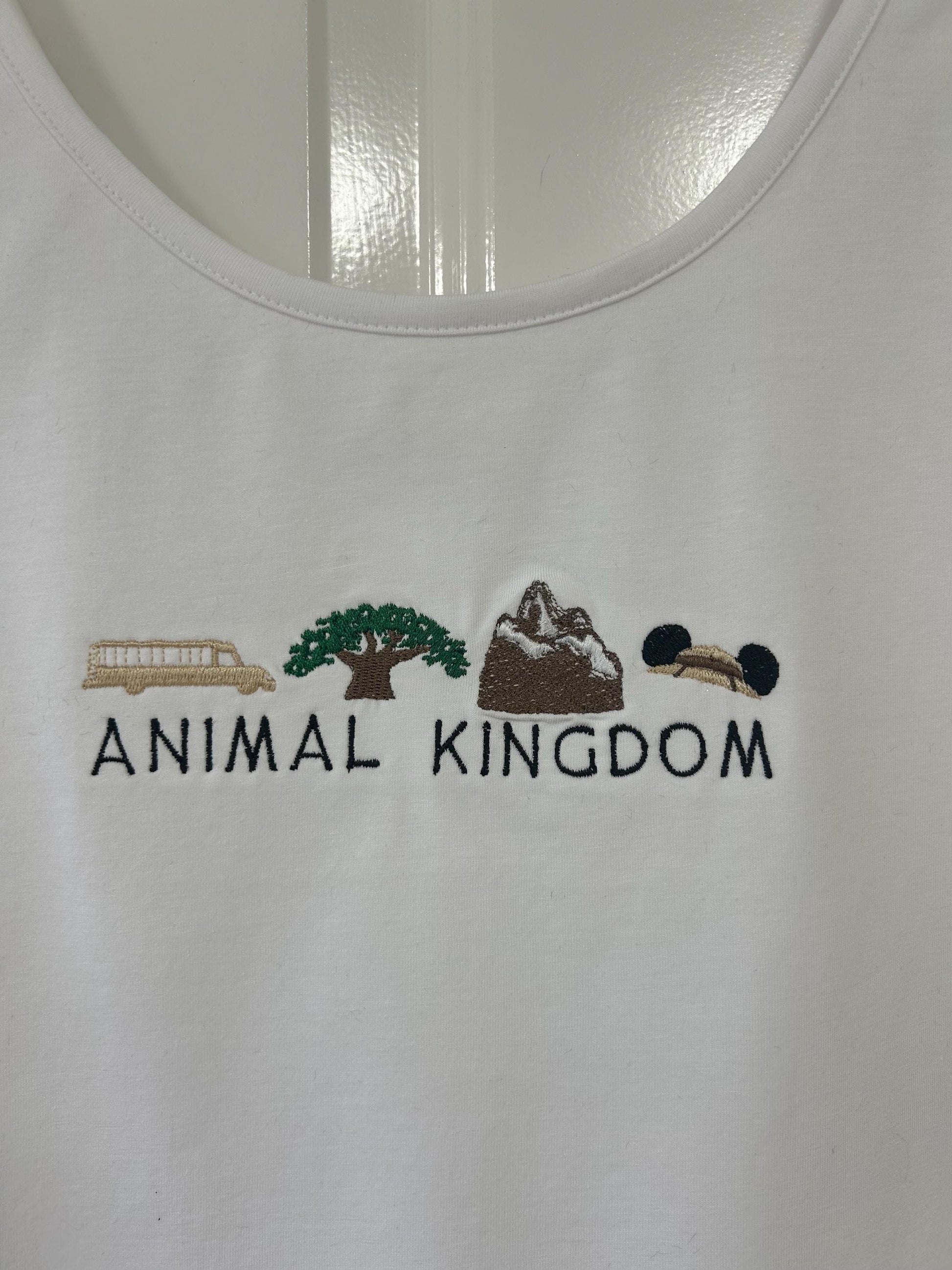 Disney Animal Kingdom inspired embroidered top