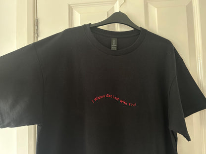 Custom lyrics/phrase embroidered T-shirt or baby tee