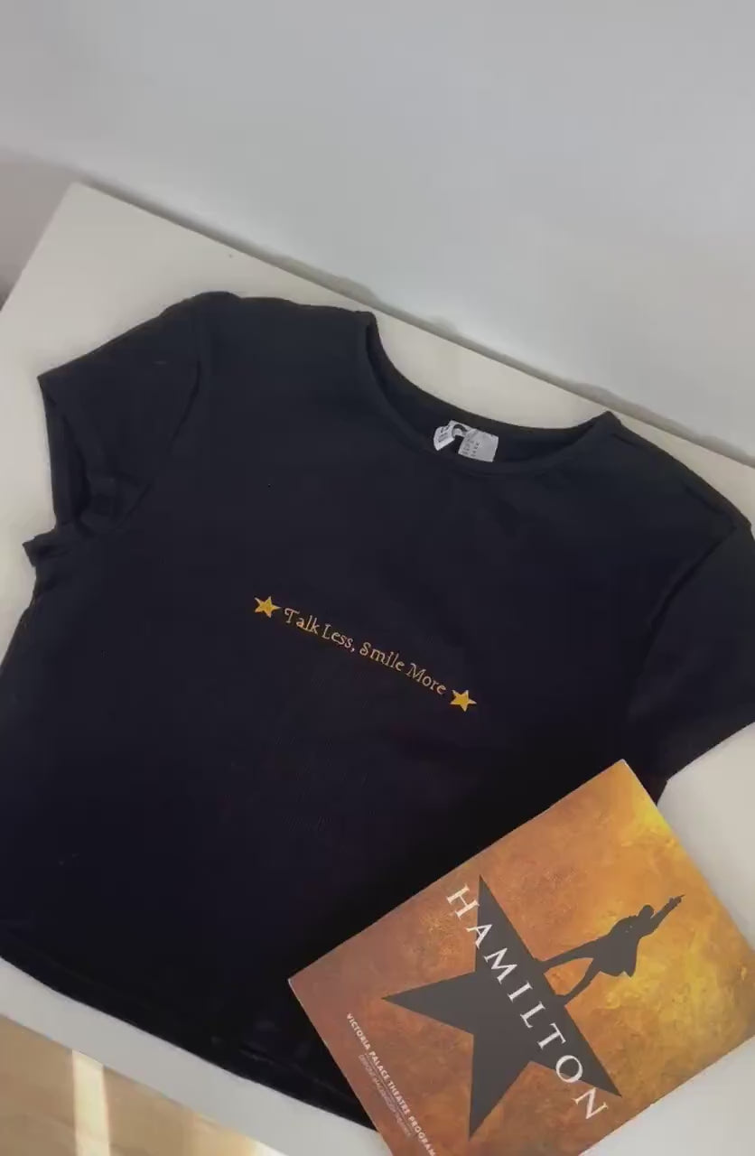 Hamilton musical inspired baby tee, t-shirt, embroidered