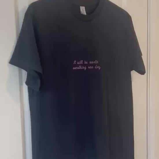 Custom lyrics/phrase embroidered T-shirt or baby tee