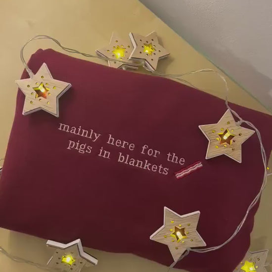 Christmas Pigs in Blankets embroidered sweatshirt/jumper