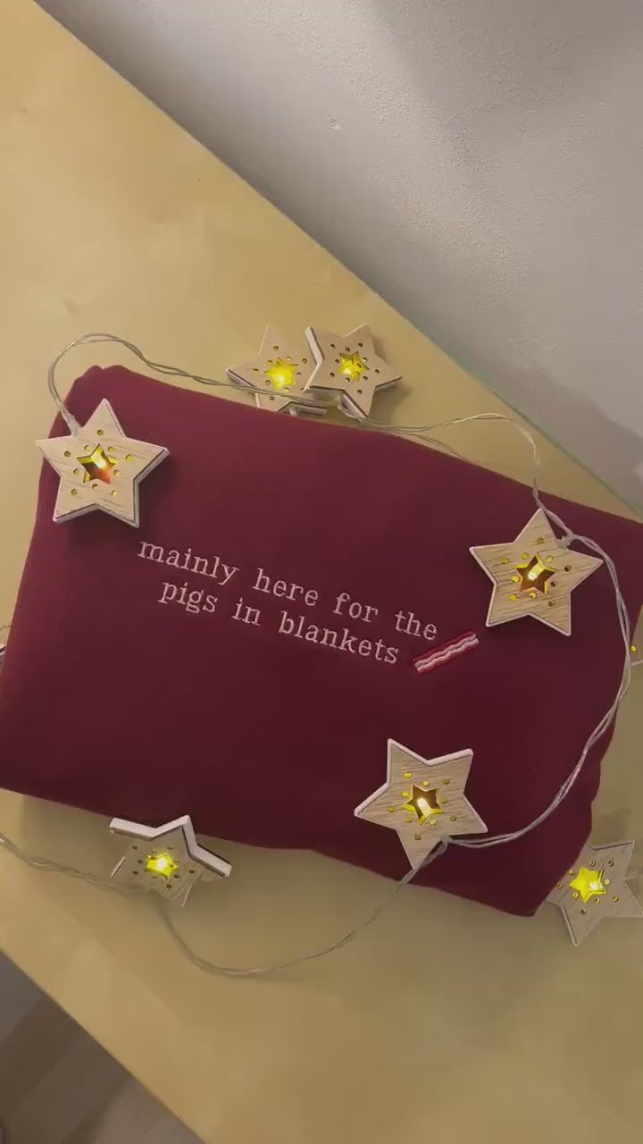 Christmas Pigs in Blankets embroidered sweatshirt/jumper